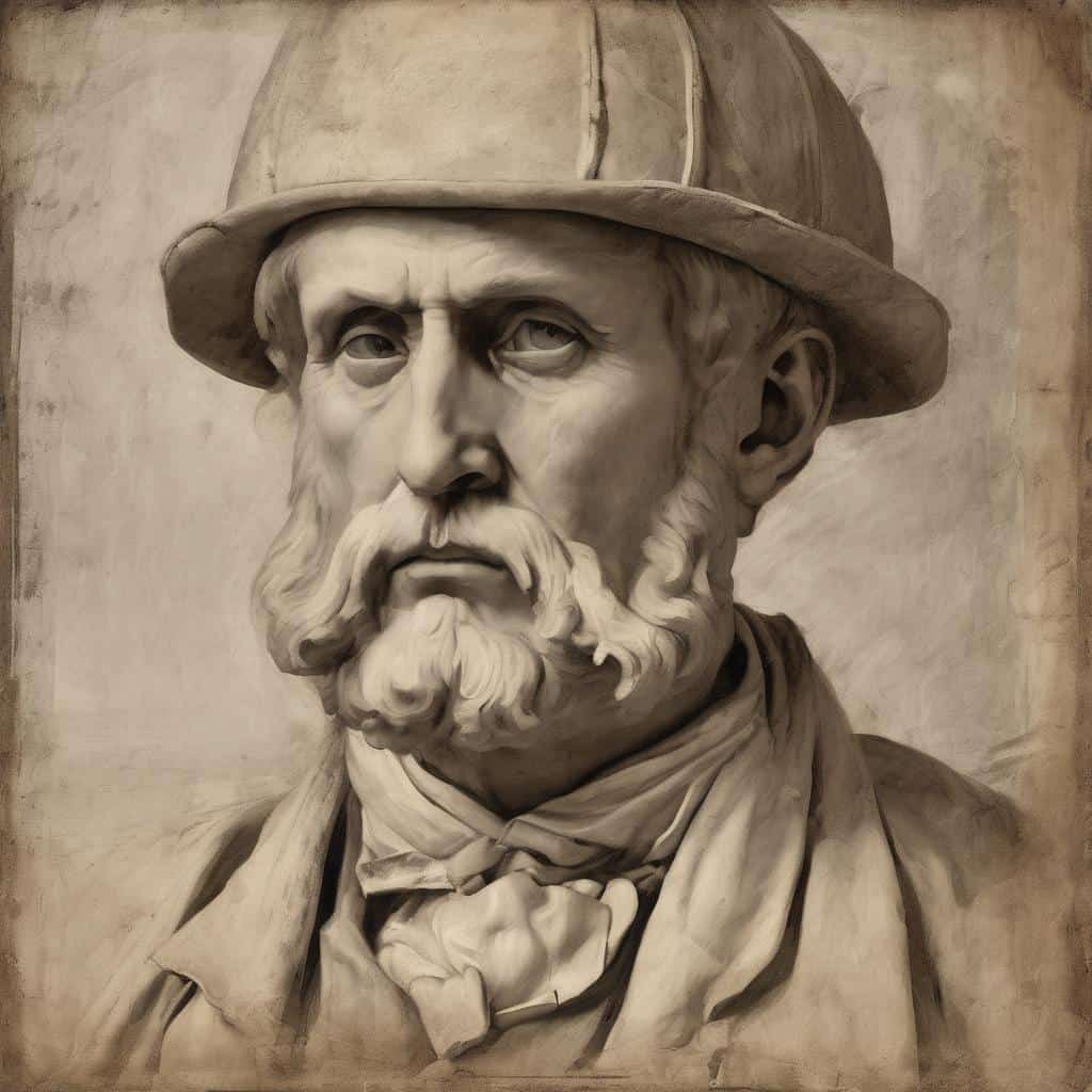 Ανδριάντας με πάθος και πόνο, γλυπτό του ιταλικού ρομαντισμού, δημιουργία τέχνης γεμάτη συναίσθημα και δίψα για έκφραση.